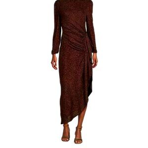 NWT Alex Marie Glitter Faux Wrap Asymmetrical Dress.